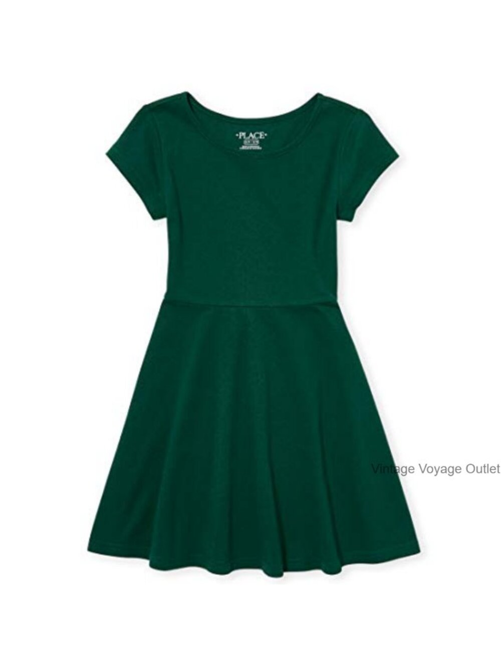 Girls Short Sleeve Basic Skater Dress 2 Pack Cotton Blend